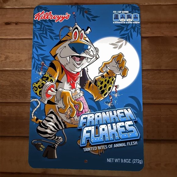 Killroggs Franken Flakes Cereal 8x12 Metal Wall Sign Poster - Picture 1 of 1